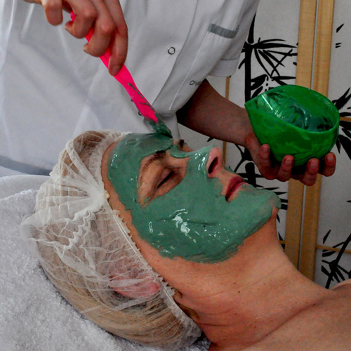 Algowa maska plastyczna z zieloną algą Spirulina